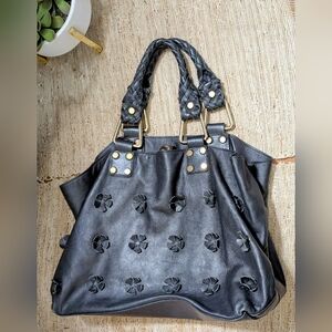 Falor Italian Leather Handbag in Black